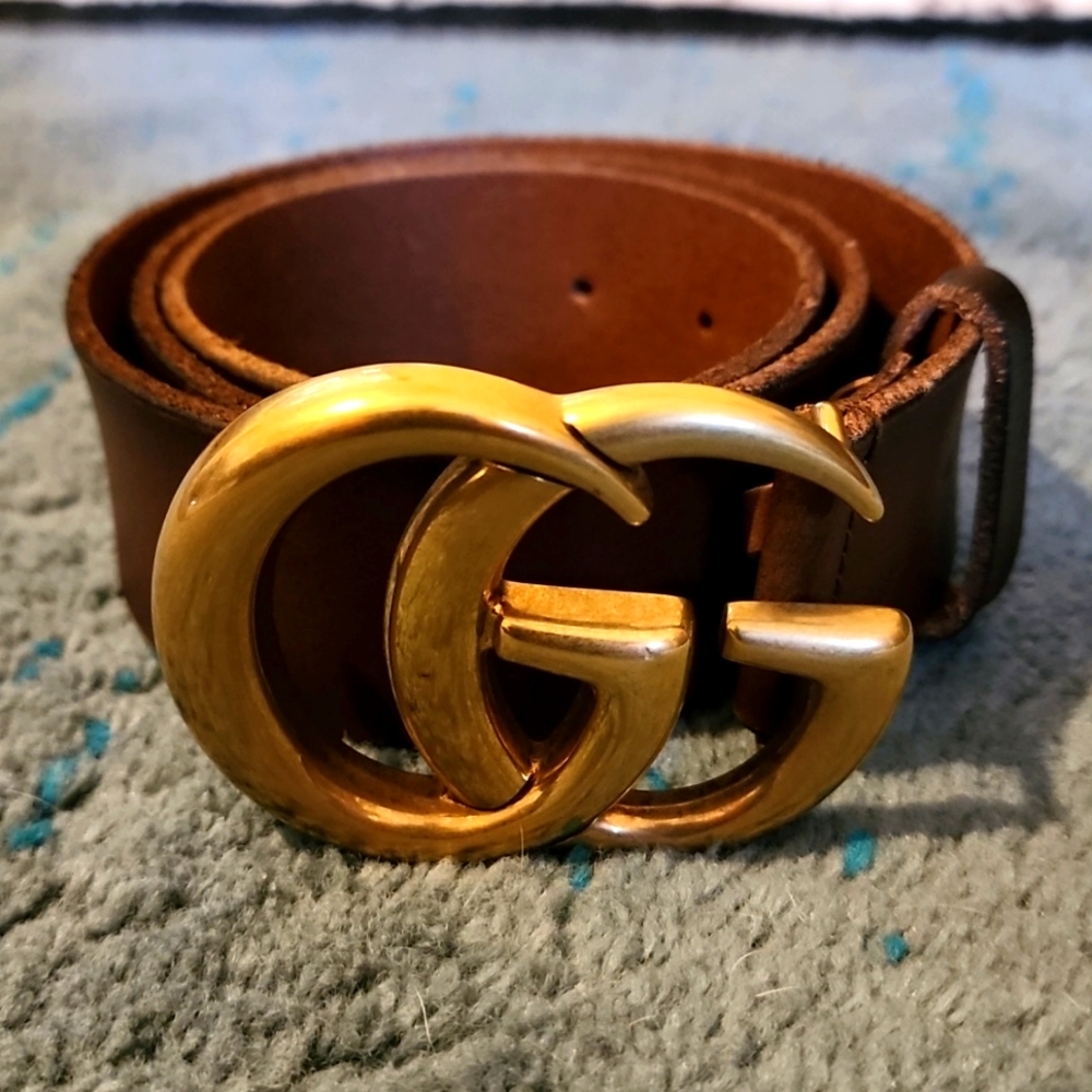 Gucci Leather Belt with Double G Buckle